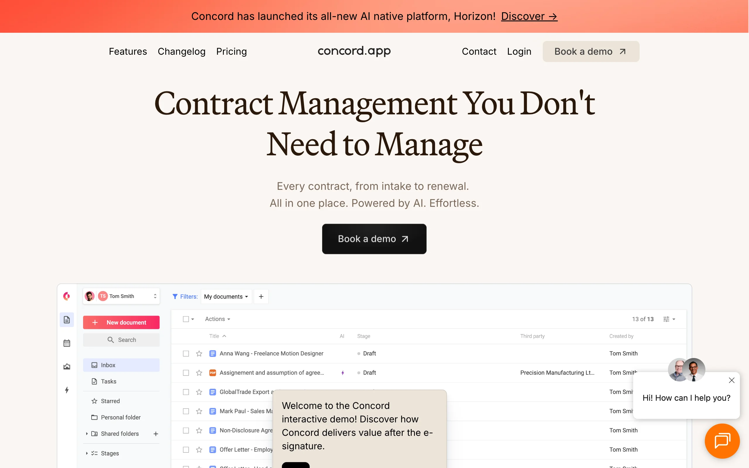 Contract Authoring Software with Concord