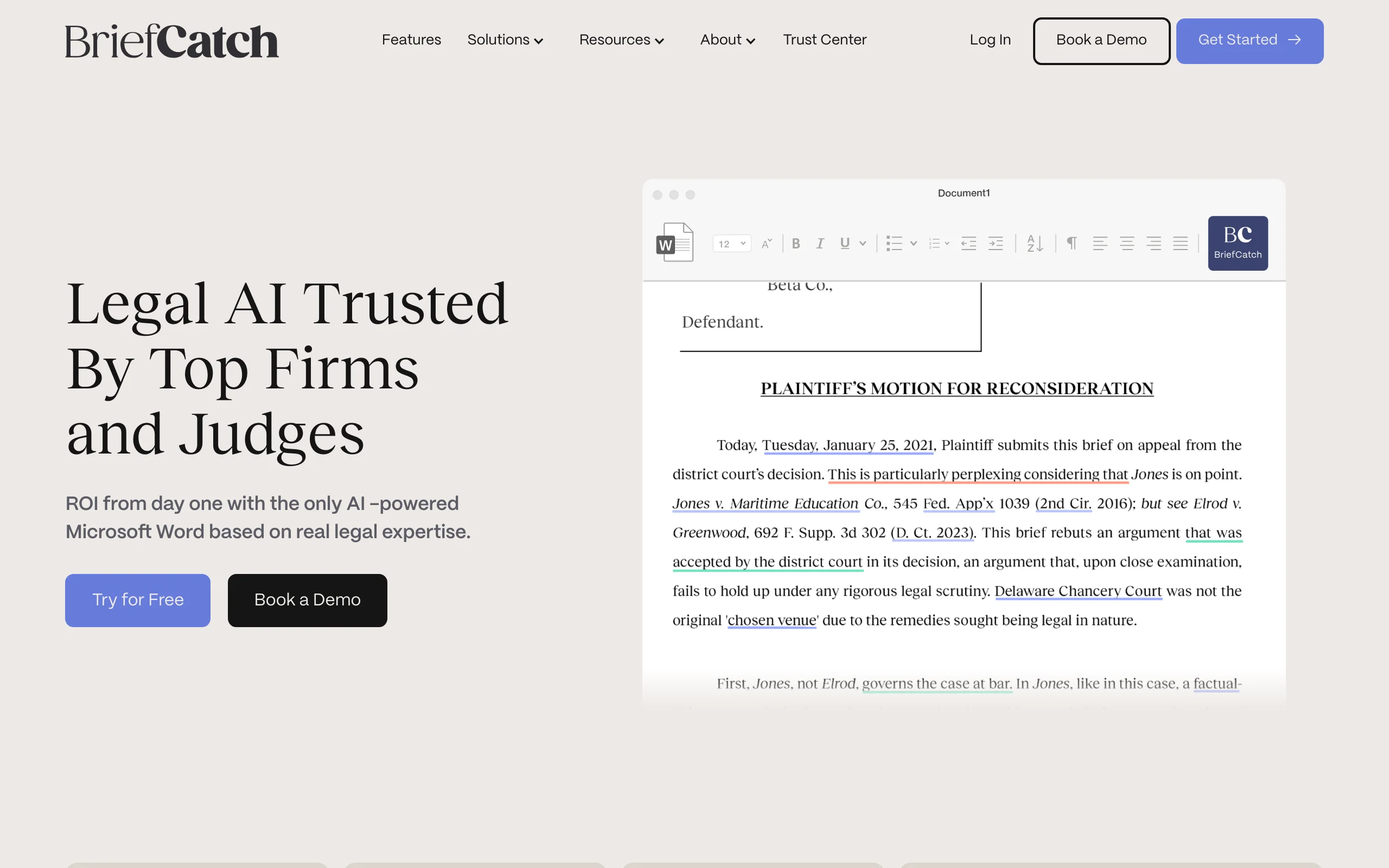 Legal Document Formatting Software with BriefCatch