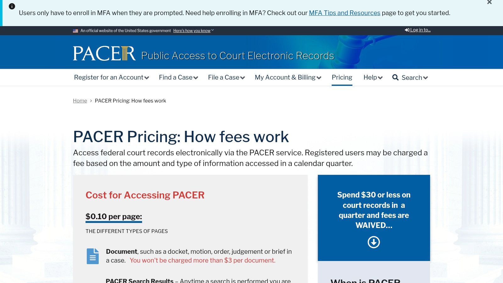 PACER (Public Access to Court Electronic Records)