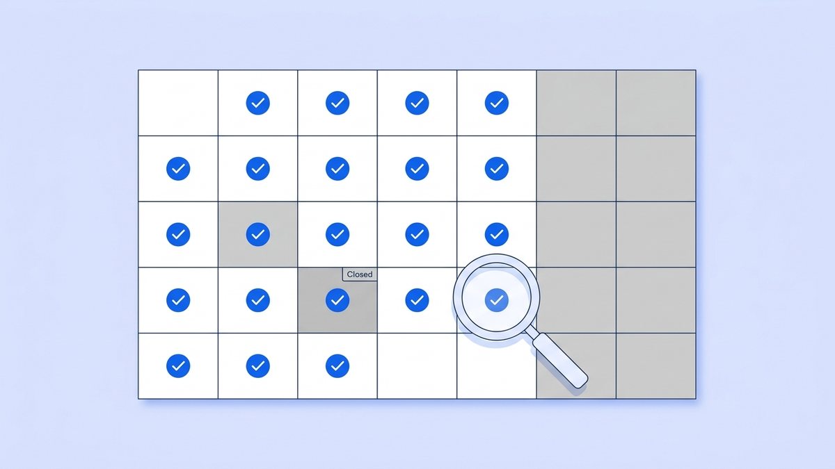 Counting court days on a calendar — weekdays checked off, weekends greyed out, and a court holiday skipped