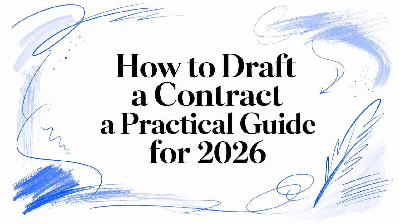 How to Draft a Contract a Practical Guide for 2026