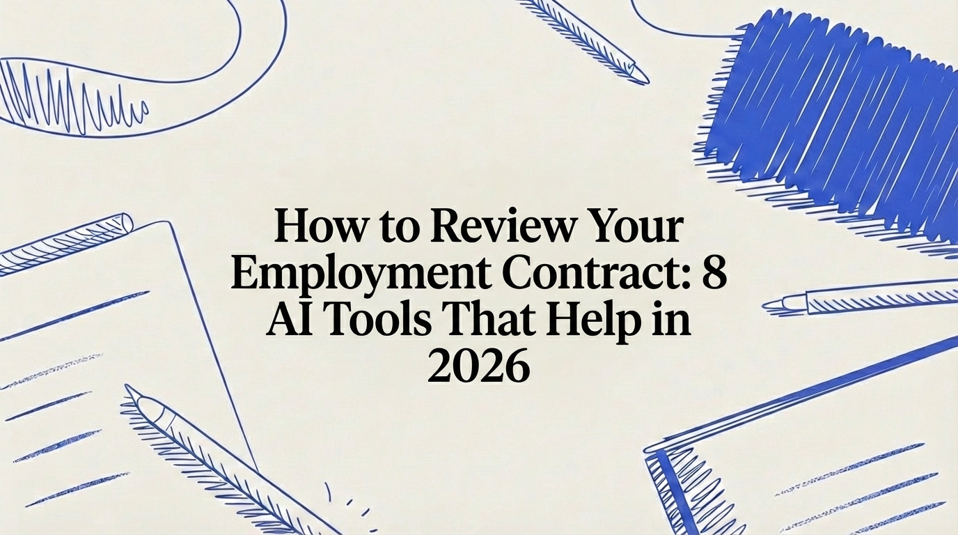 AI tool highlighting clauses in an employment contract on laptop screen